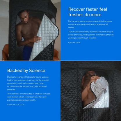 SōL Portable Steam Sauna Tent — Foldable At-Home Sauna with Remote & Chair for Relaxation & Recovery