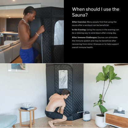 SōL Portable Steam Sauna Tent — Foldable At-Home Sauna with Remote & Chair for Relaxation & Recovery