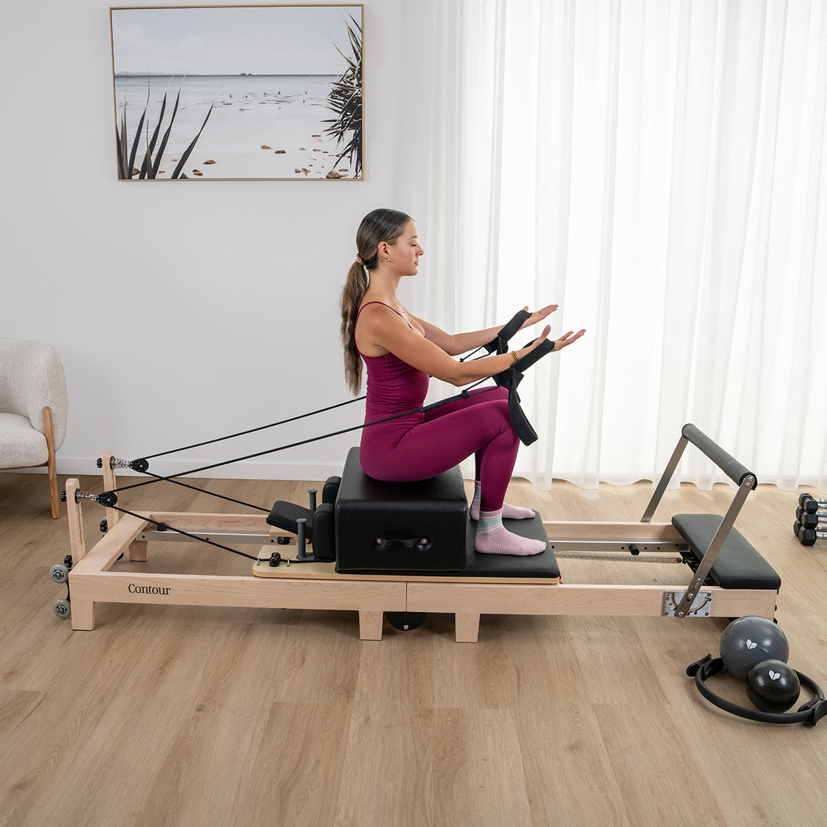 SōL Pilates – Lifespan Contour 2 Folding Wooden Reformer Set