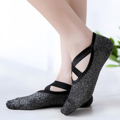 Yoga Socks Non Slip Pilates Ballet Grip Socks for Women Gym Fitness - Grey