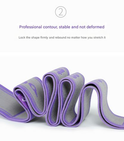 Blue and Purple 9-Loop Yoga Stretch Strap - Numbered Band for Flexibility and Physical Therapy