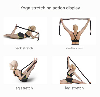 Pink and Blue 9-Loop Yoga Stretch Strap - Numbered Band for Flexibility and Physical Therapy