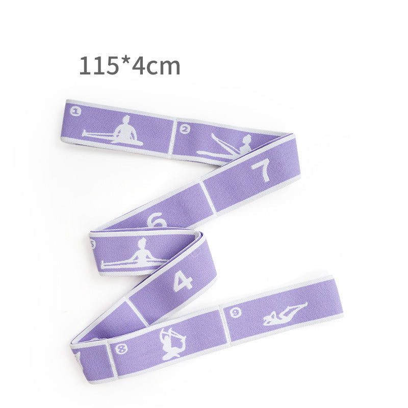 Purple 9-Loop Yoga Stretch Strap - Numbered Band for Flexibility and Physical Therapy