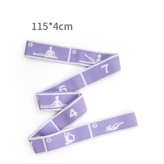 Purple 9-Loop Yoga Stretch Strap - Numbered Band for Flexibility and Physical Therapy