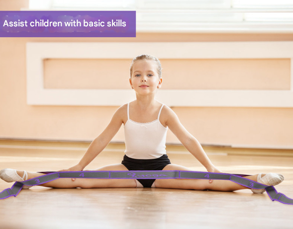 Purple 9-Loop Yoga Stretch Strap - Numbered Band for Flexibility and Physical Therapy