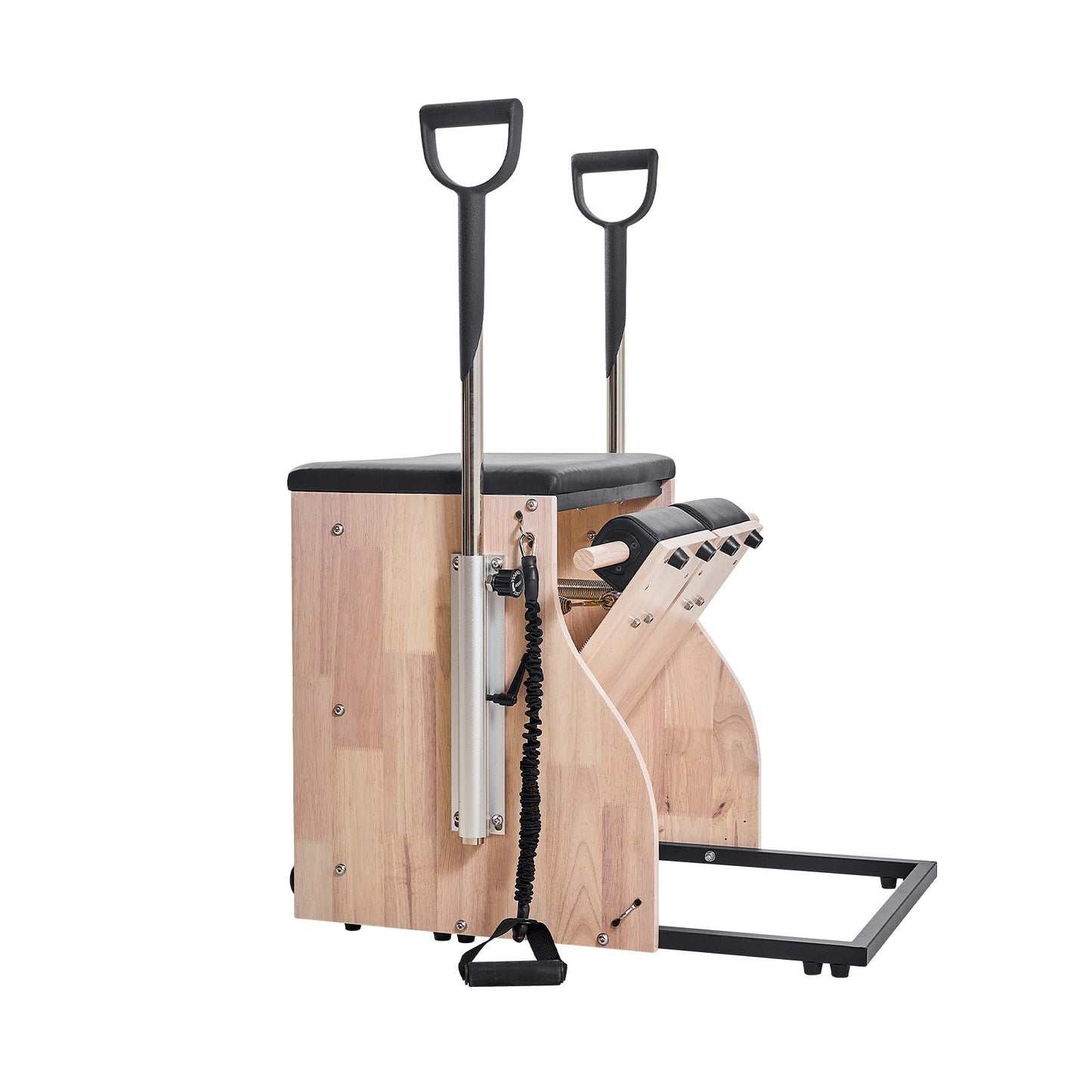 VEVOR Split-Pedal Pilates Chair with Handles – Rubber Wood Stability Chair for Home & Studio Workouts