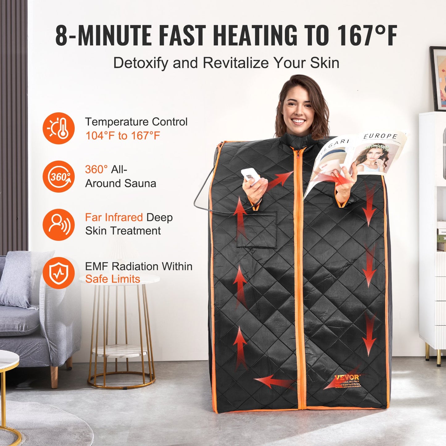 SōL Portable Infrared Sauna Tent — 1050W At-Home Heat Therapy for Detox, Relaxation & Recovery