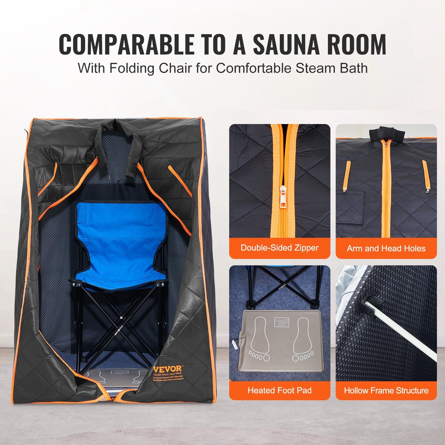 SōL Portable Infrared Sauna Tent — 1050W At-Home Heat Therapy for Detox, Relaxation & Recovery