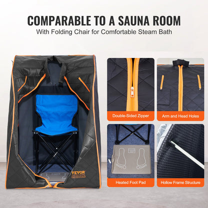 SōL Portable Infrared Sauna Tent — 1050W At-Home Heat Therapy for Detox, Relaxation & Recovery