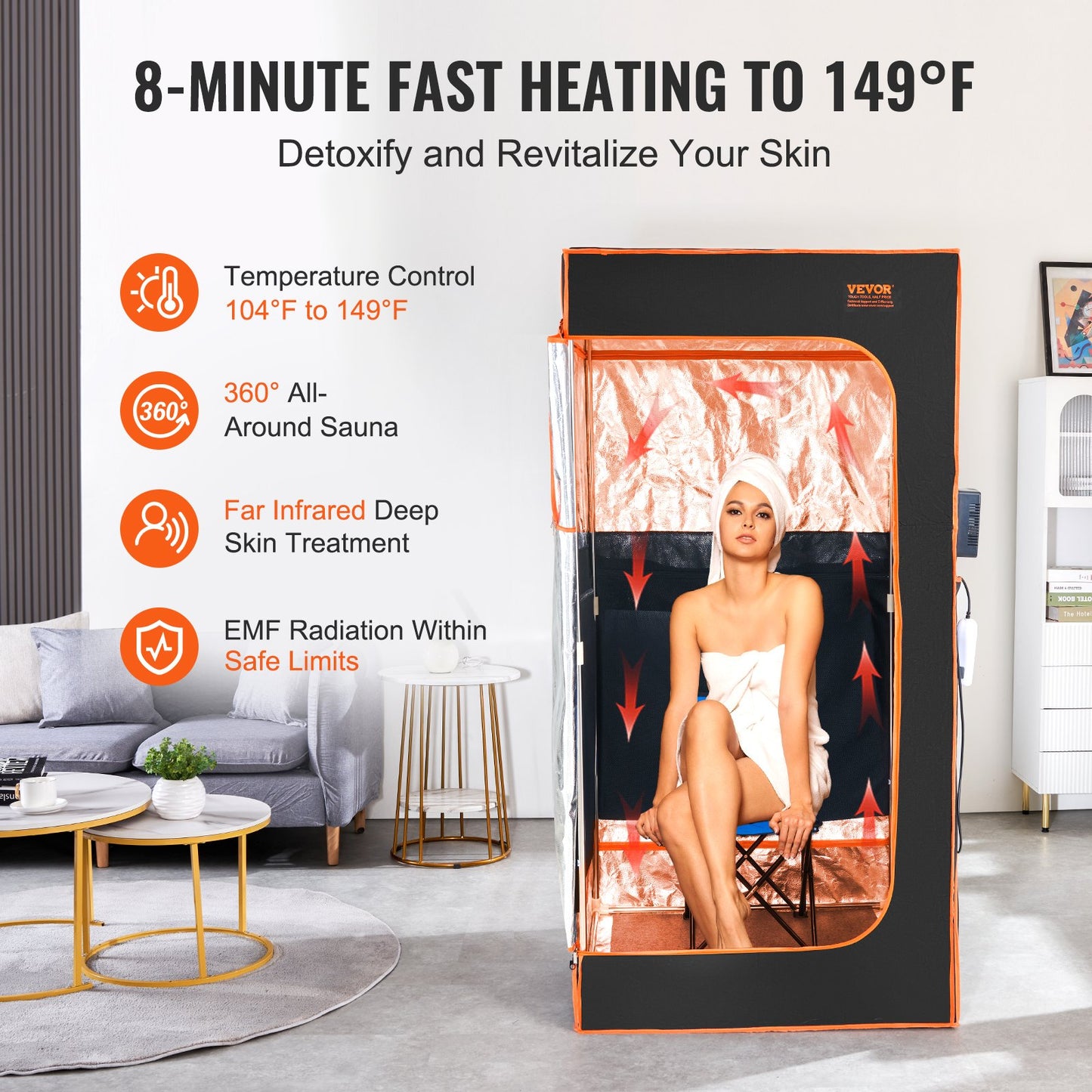 SōL Portable Infrared Sauna Tent — 1400W At-Home Heat Therapy for Detox, Relaxation & Recovery