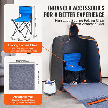 SōL Portable Steam Sauna Tent — 1000W At-Home Spa for Detox, Relaxation & Recovery