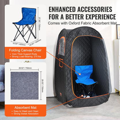 SōL Portable Steam Sauna Tent — 1000W At-Home Spa for Detox, Relaxation & Recovery