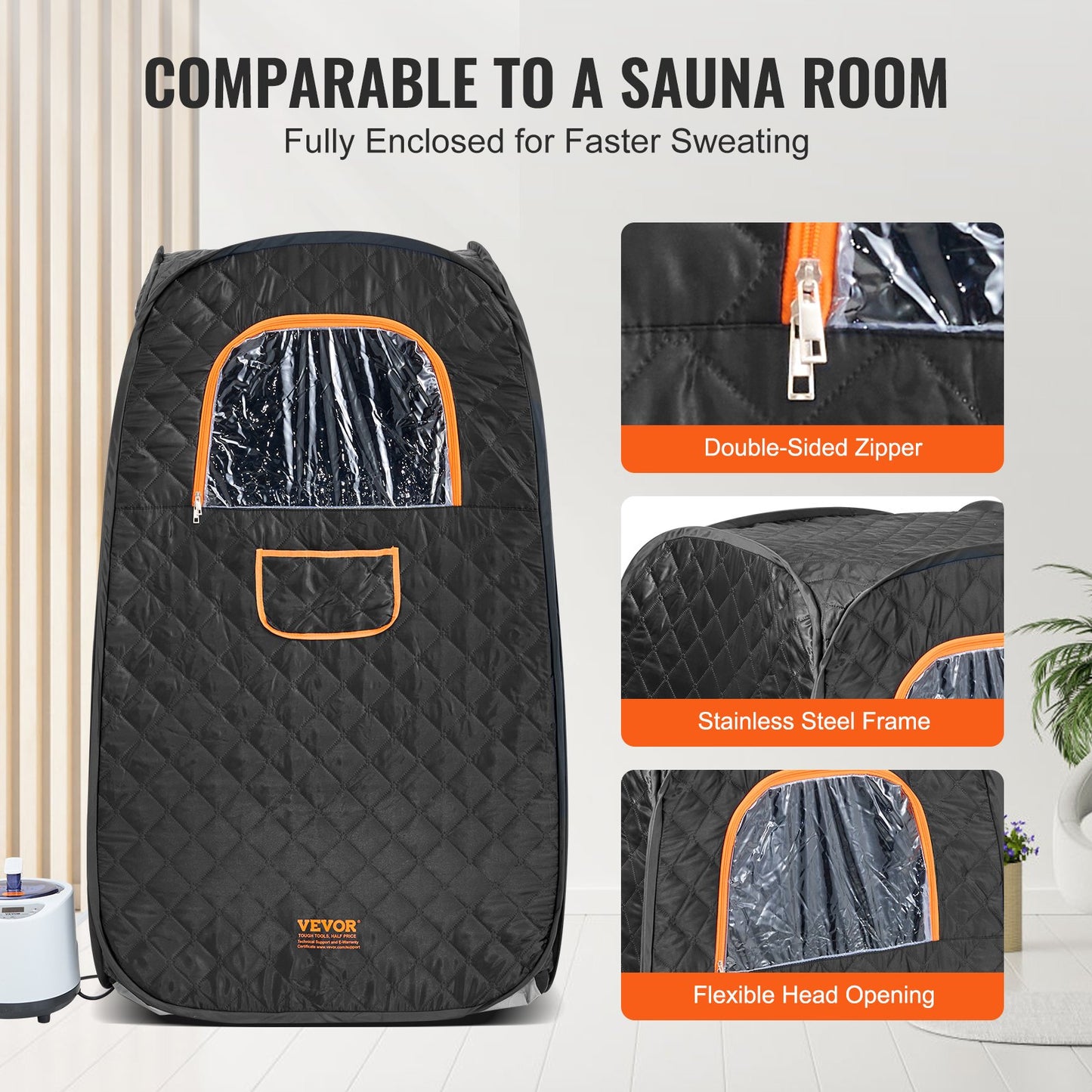 SōL Portable Steam Sauna Tent — 1000W At-Home Spa for Detox, Relaxation & Recovery