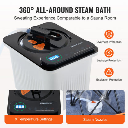 SōL Heat Recovery Sauna - Portable Full-Size Steam Sauna Tent 2000W with Chair