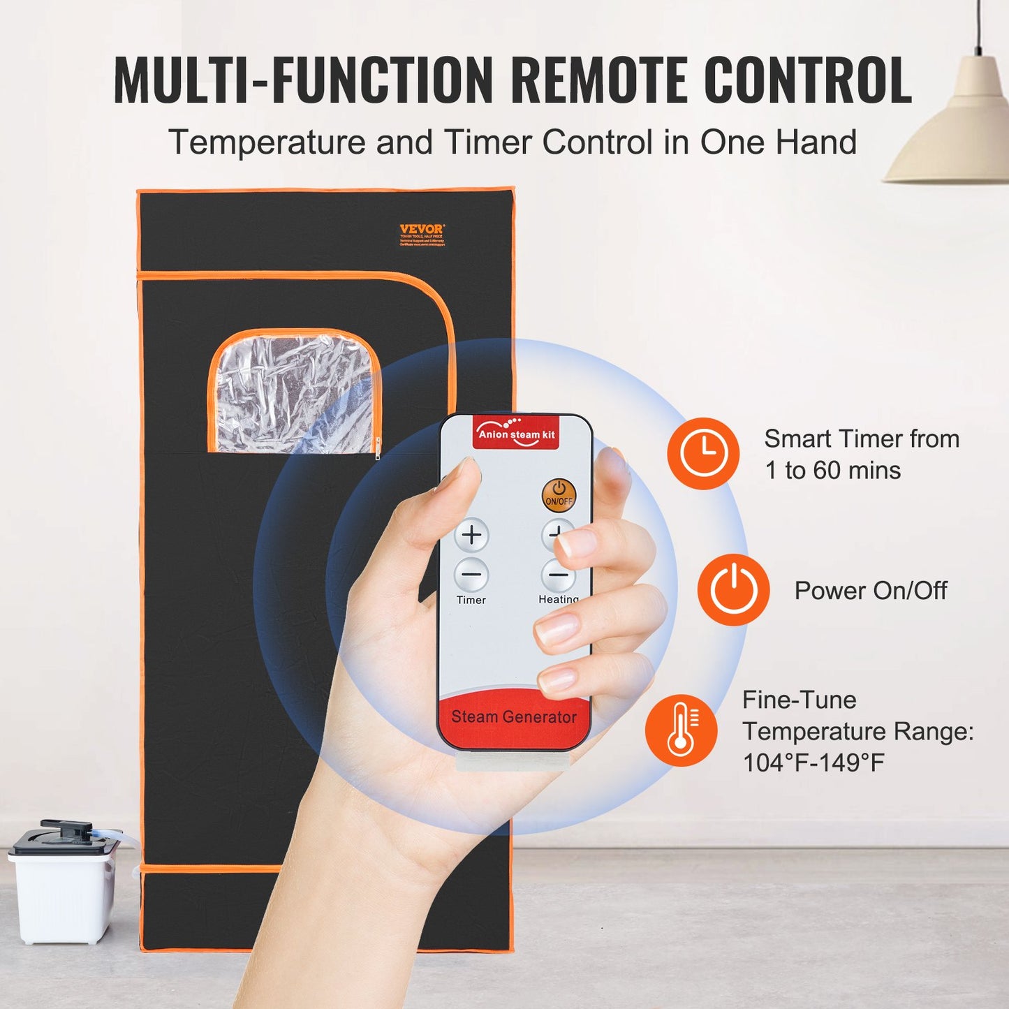 SōL Heat Recovery Sauna - Portable Full-Size Steam Sauna Tent 2000W with Chair
