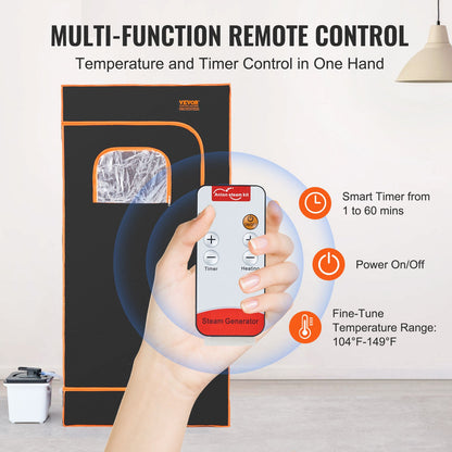 SōL Heat Recovery Sauna - Portable Full-Size Steam Sauna Tent 2000W with Chair